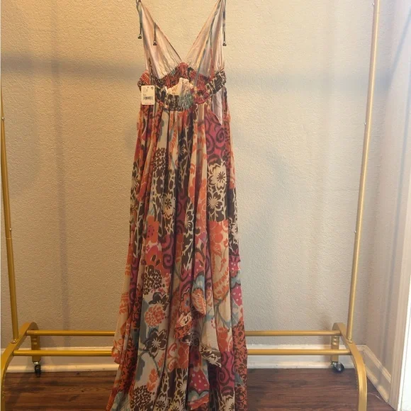 Free People XS NWT Bohemian Floral Maxi Dress - Picture 5 of 6